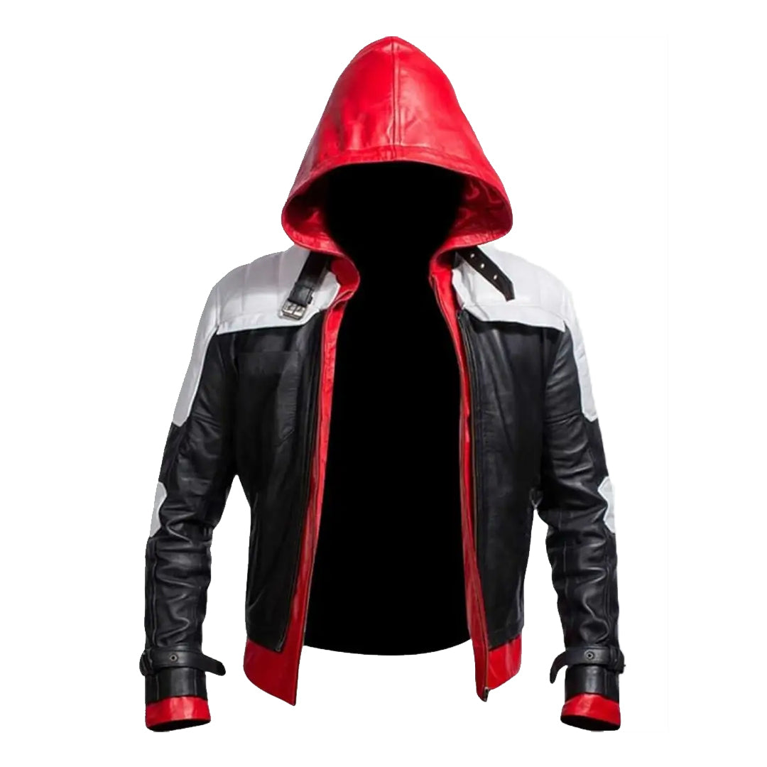 Red Knight Hood Leather Jacket