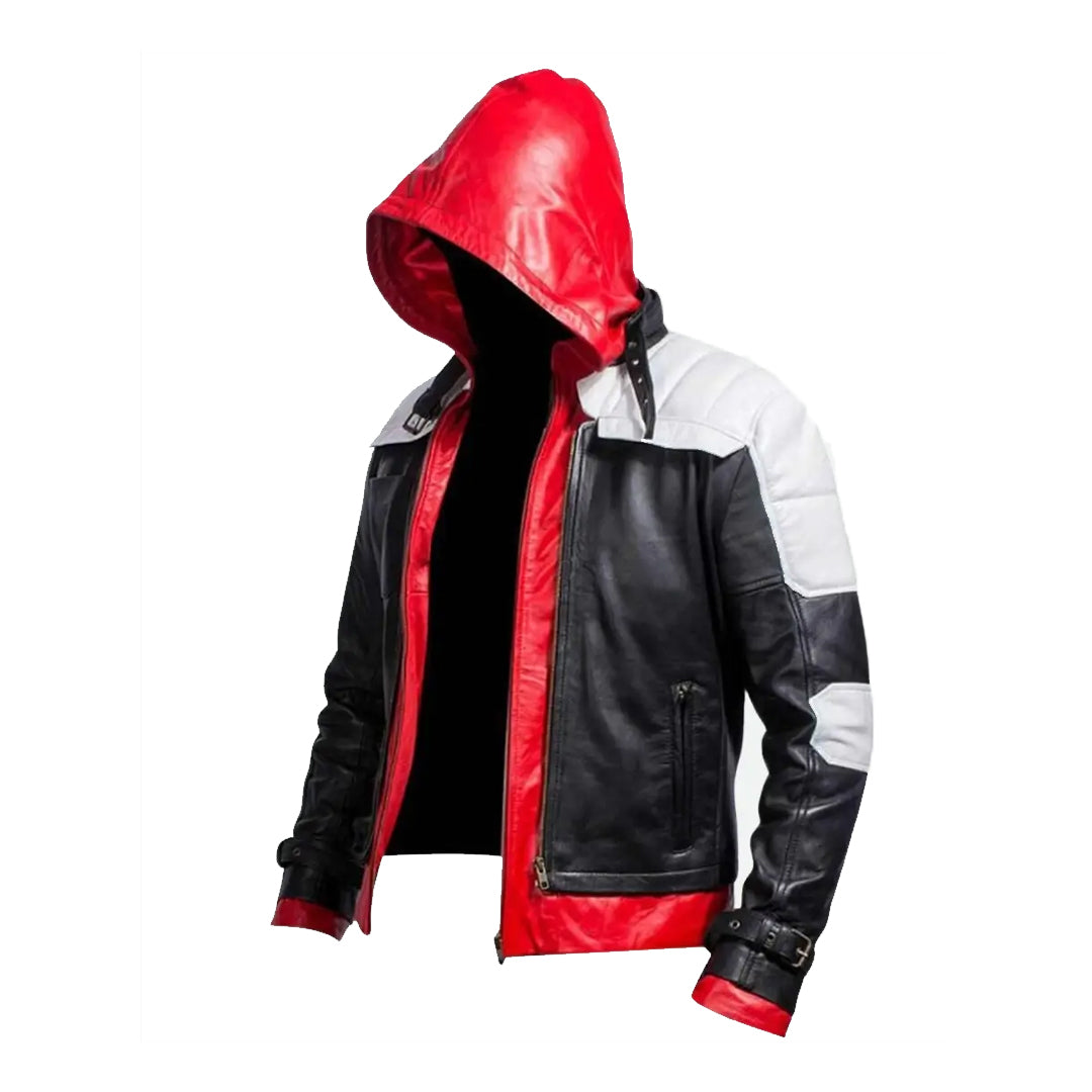 Red Knight Hood Leather Jacket