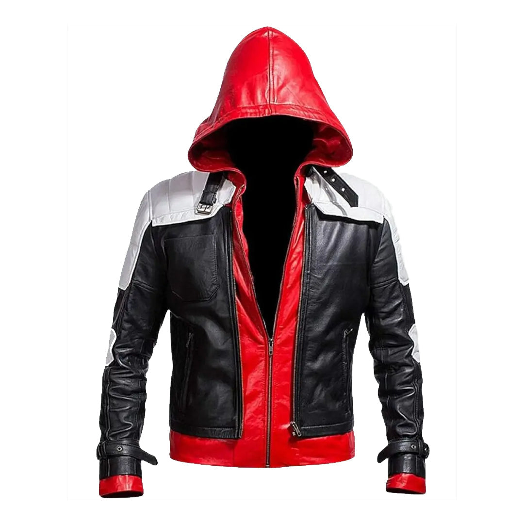 Red Knight Hood Leather Jacket