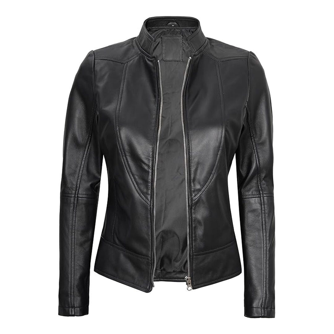 Women's Cafe Racer Real Leather Jacket