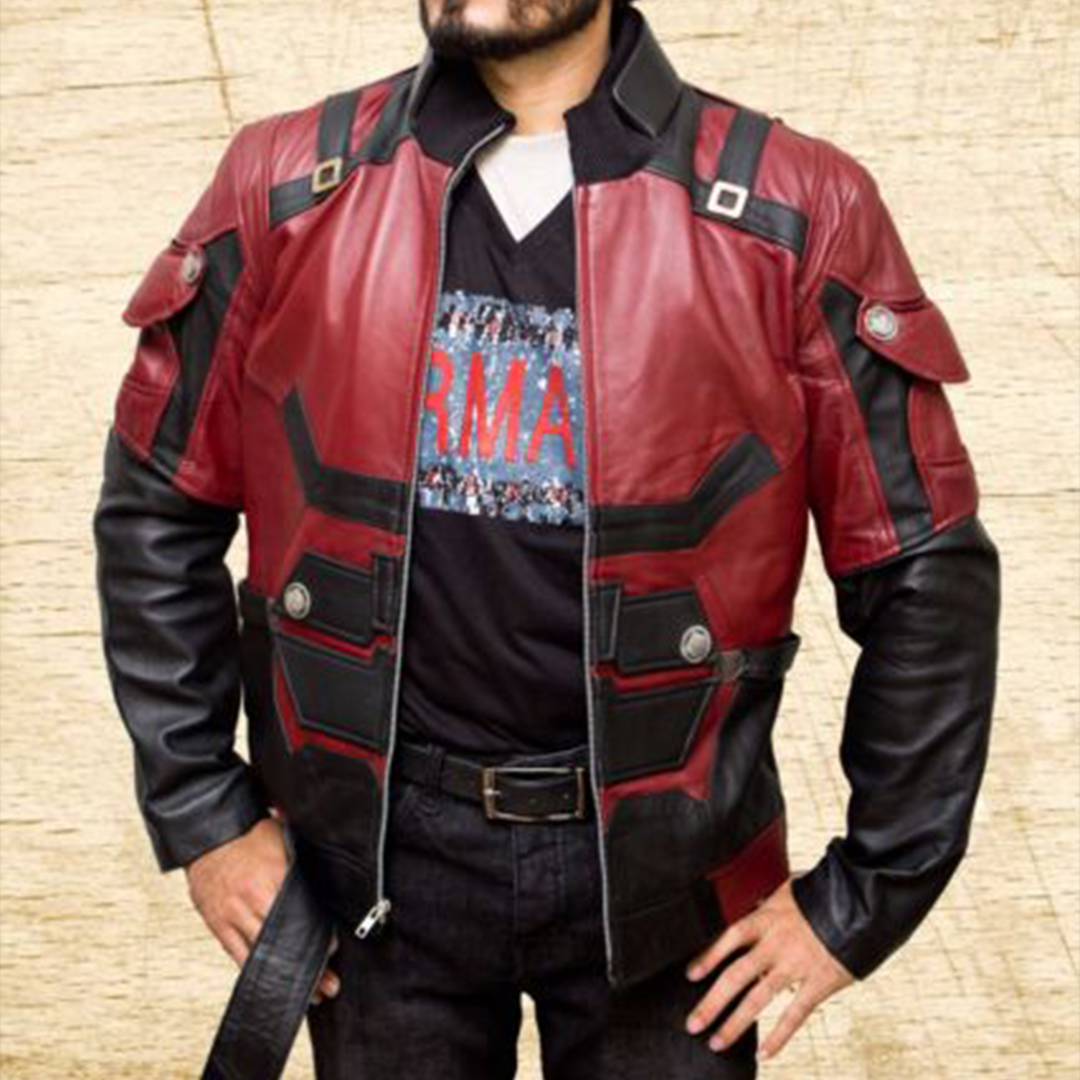 Charlie Cox Daredevil Matt Murdock Red Leather Jacket