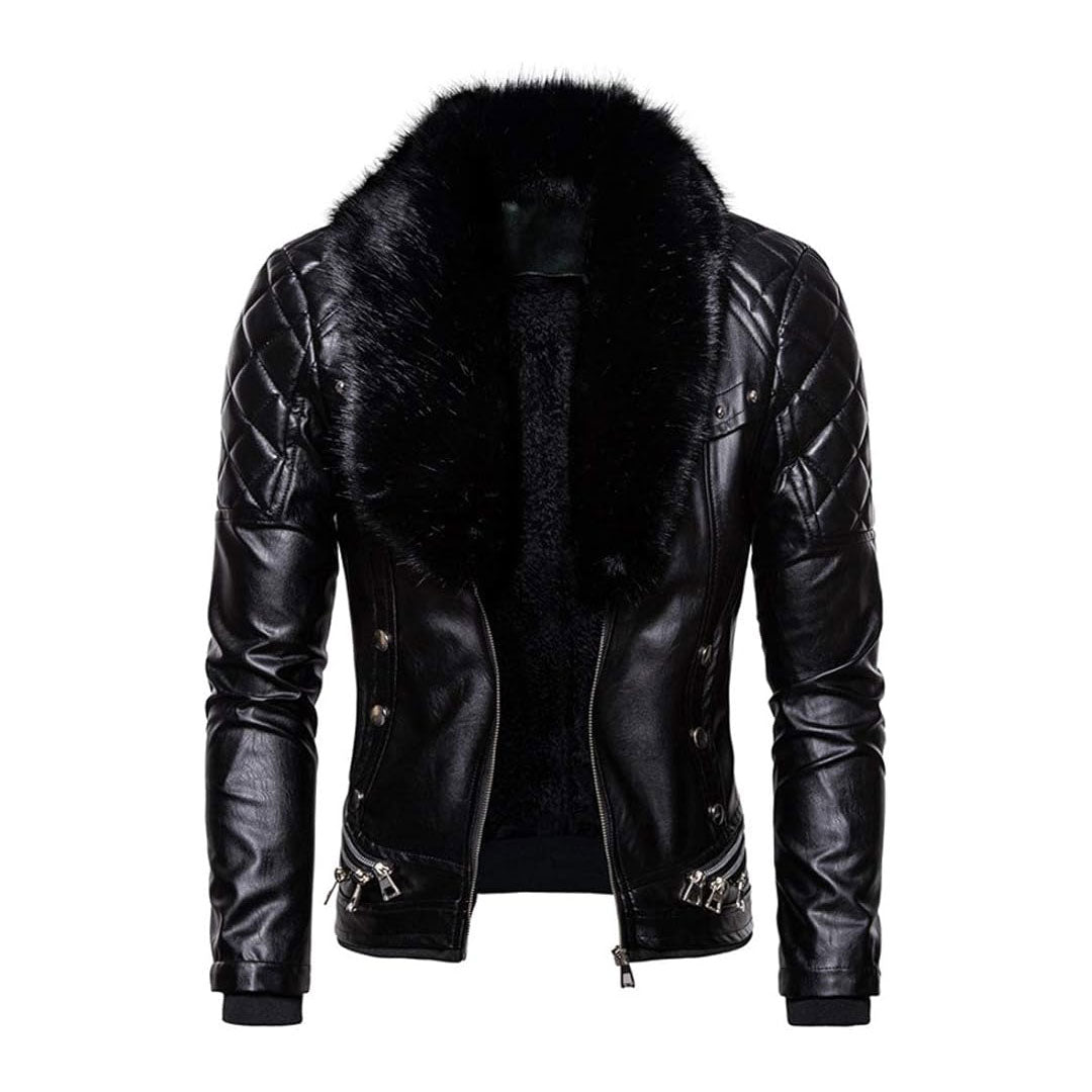 Men's Removable Fur Real Leather Jacket