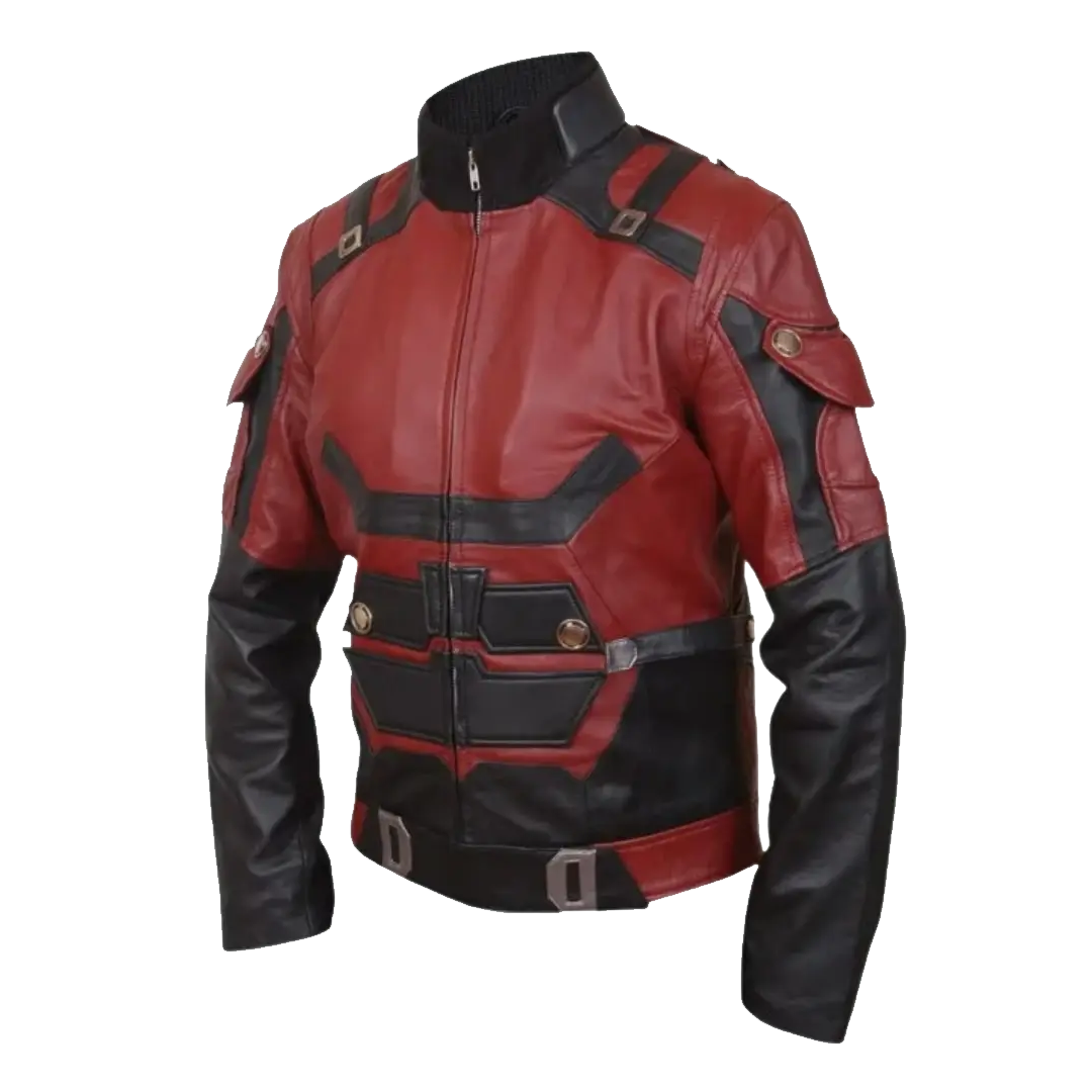 Charlie Cox Daredevil Matt Murdock Red Leather Jacket