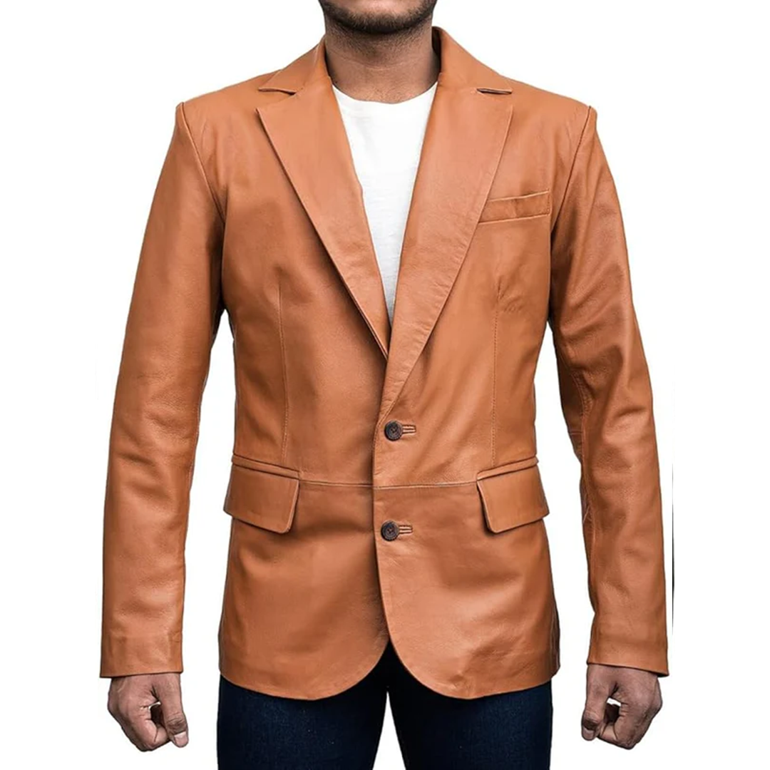 Men's Genuine Bomber Leather Coat