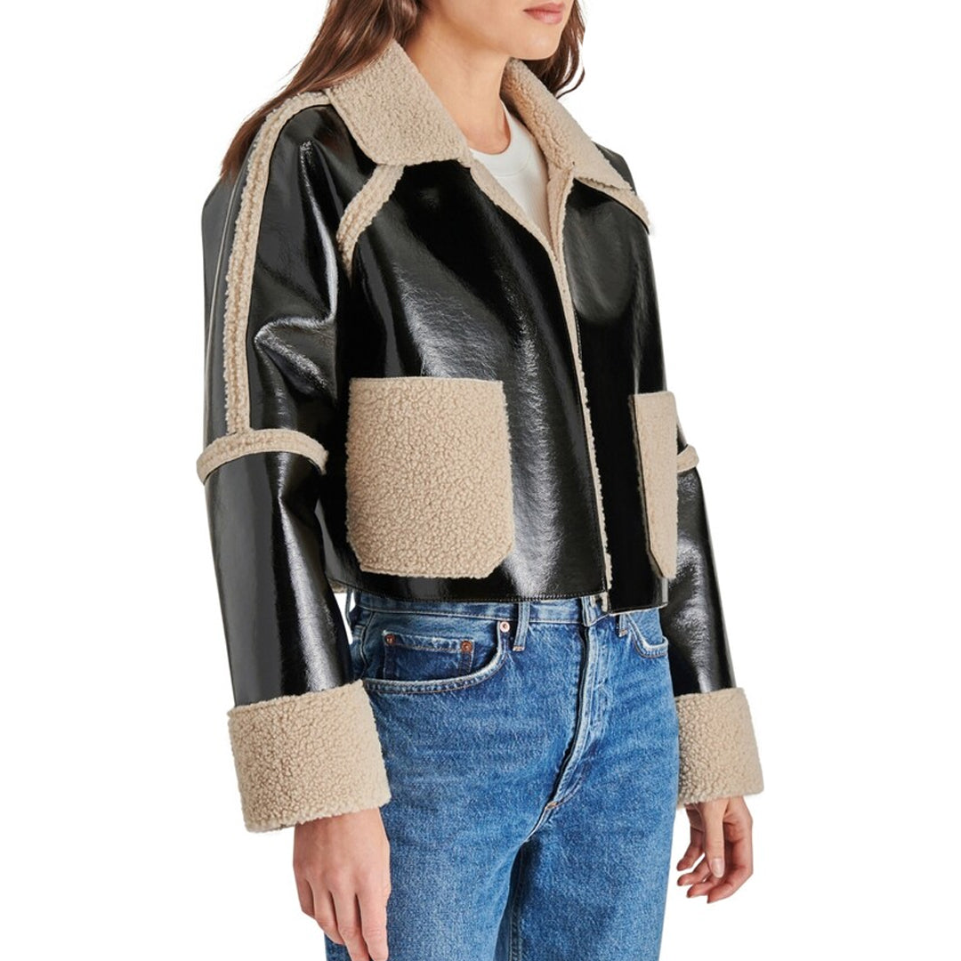 Women's Fur Original Leather Cropped Jacket