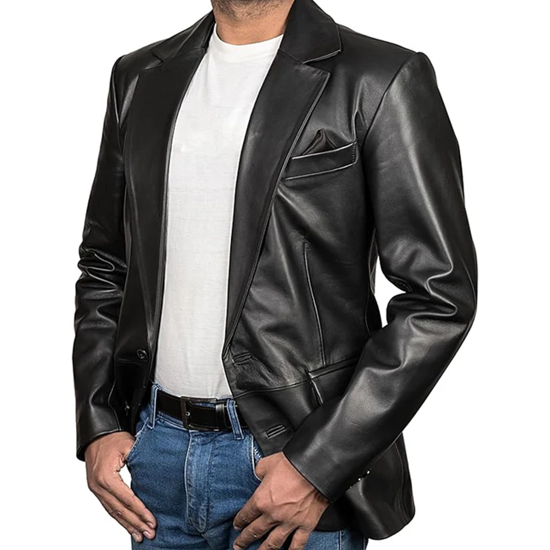 Men's Genuine Bomber Leather Coat