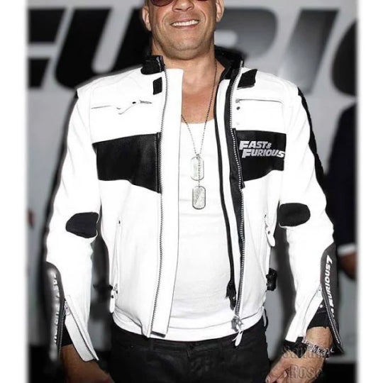 Fast And Furious 7 Vin Diesel Motorcycle Leather Jacket