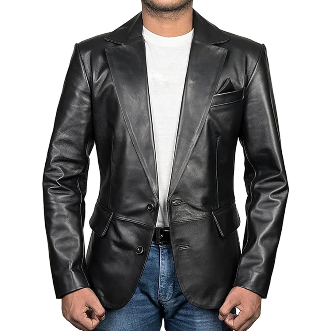 Men's Genuine Bomber Leather Coat