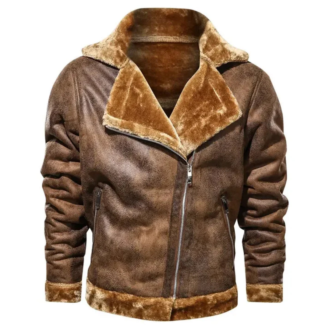 Men's Turn Down Collar Original Leather Jacket