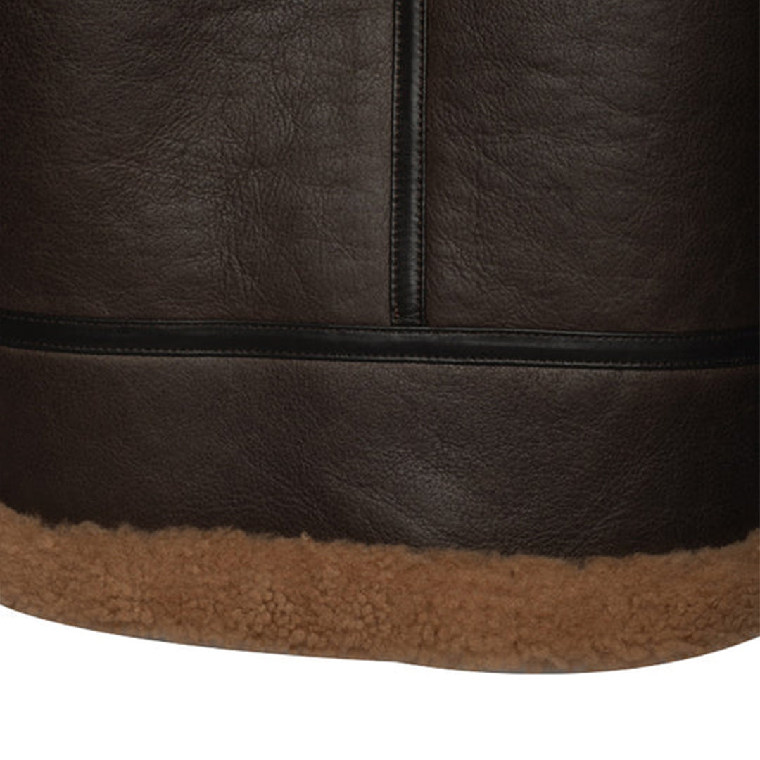 Men's Brown Rob Bomber Shearling Jacket