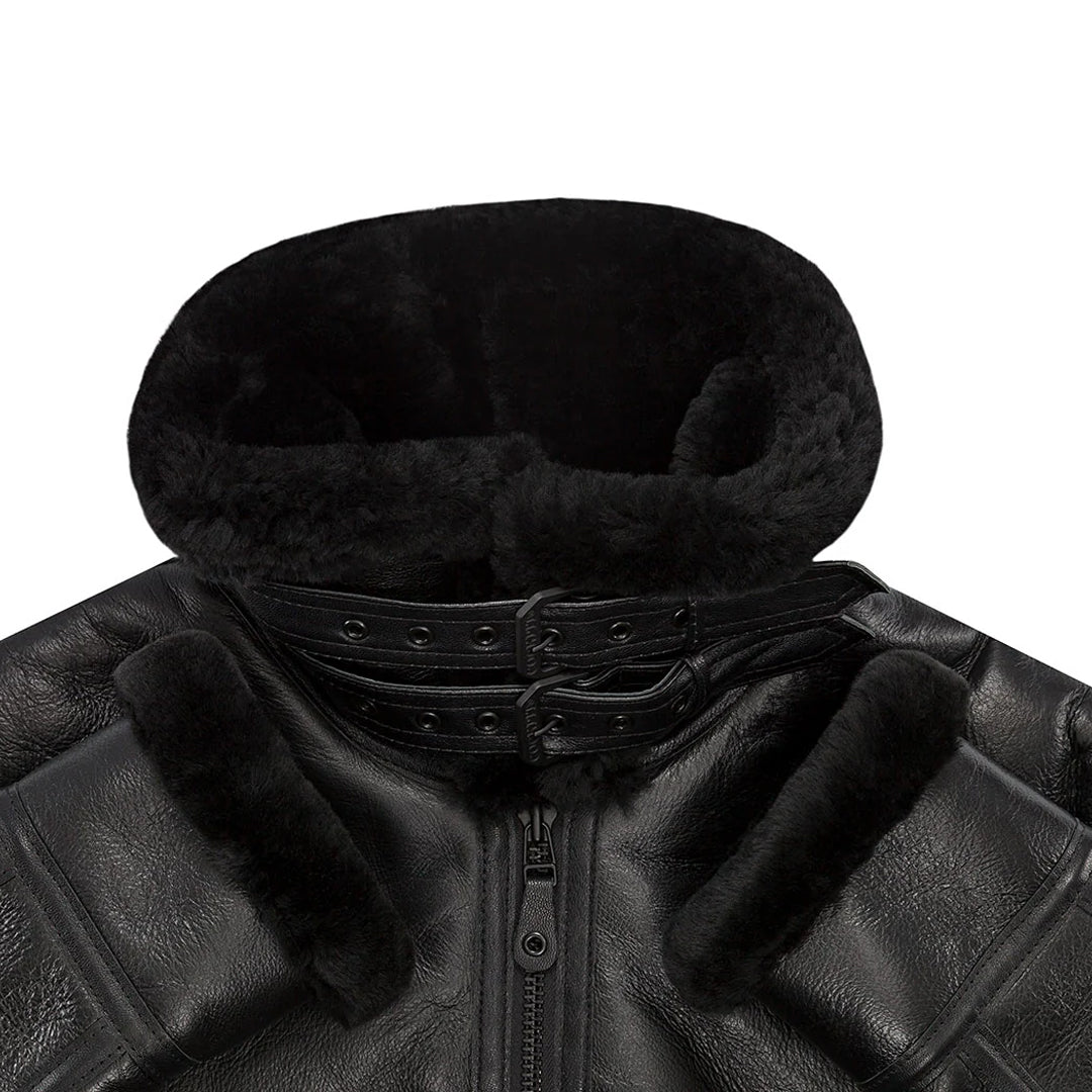 Men's Black B-3 Shearling Leather Jacket