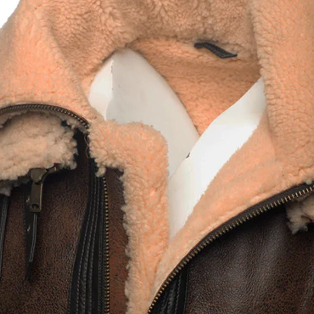 Men's Brown Richard's Aviator Shearling Leather Jacket