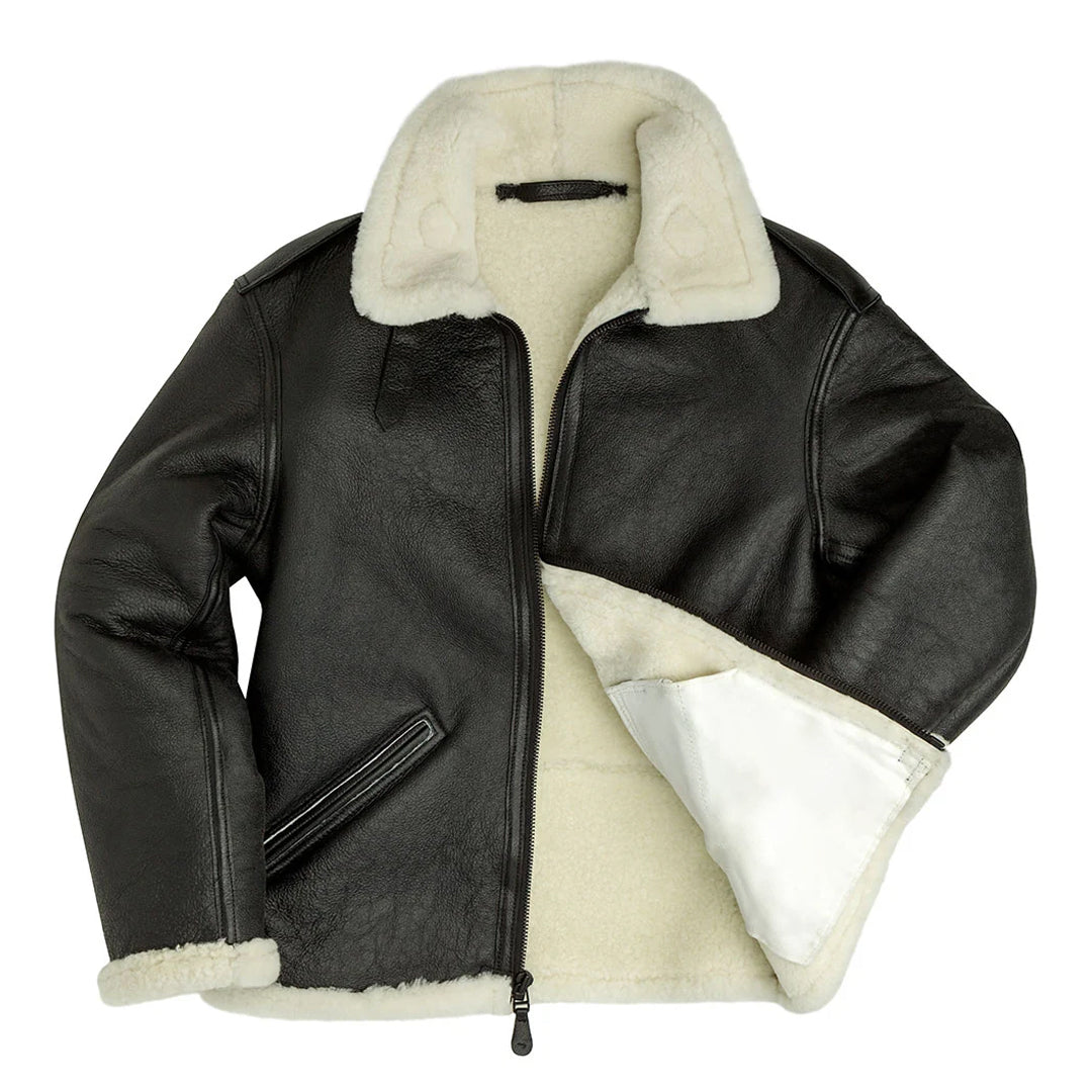 Men's Black B-6 Shearling Leather Jacket