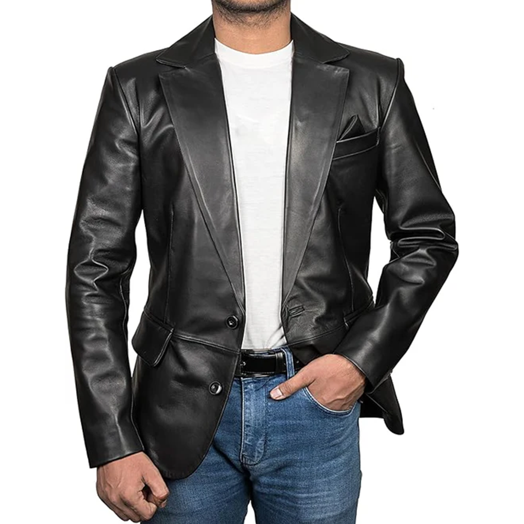 Men's Genuine Bomber Leather Coat