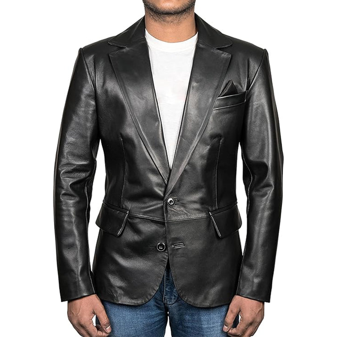 Men's Genuine Bomber Leather Coat