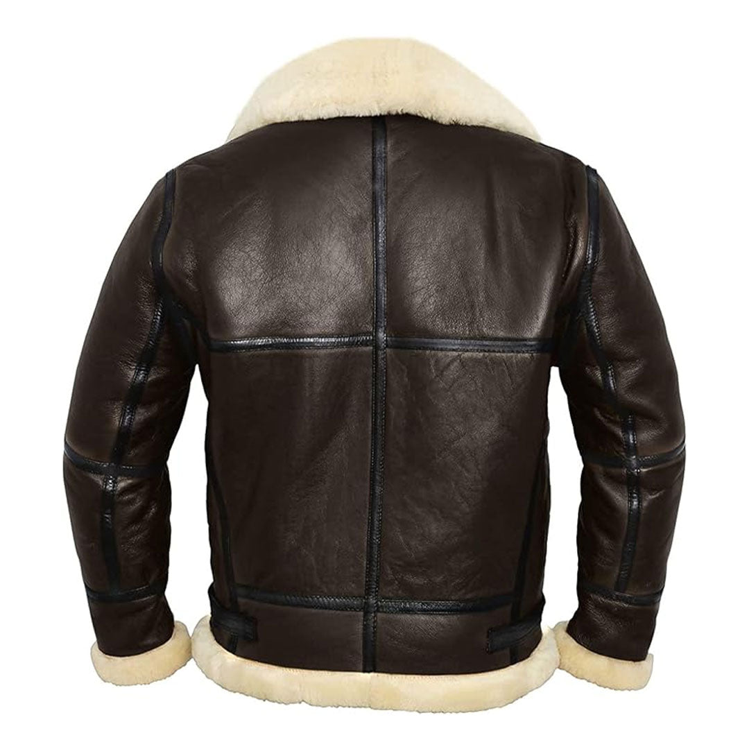 Men's Aviator Real Shearling Fur Leather Jacket