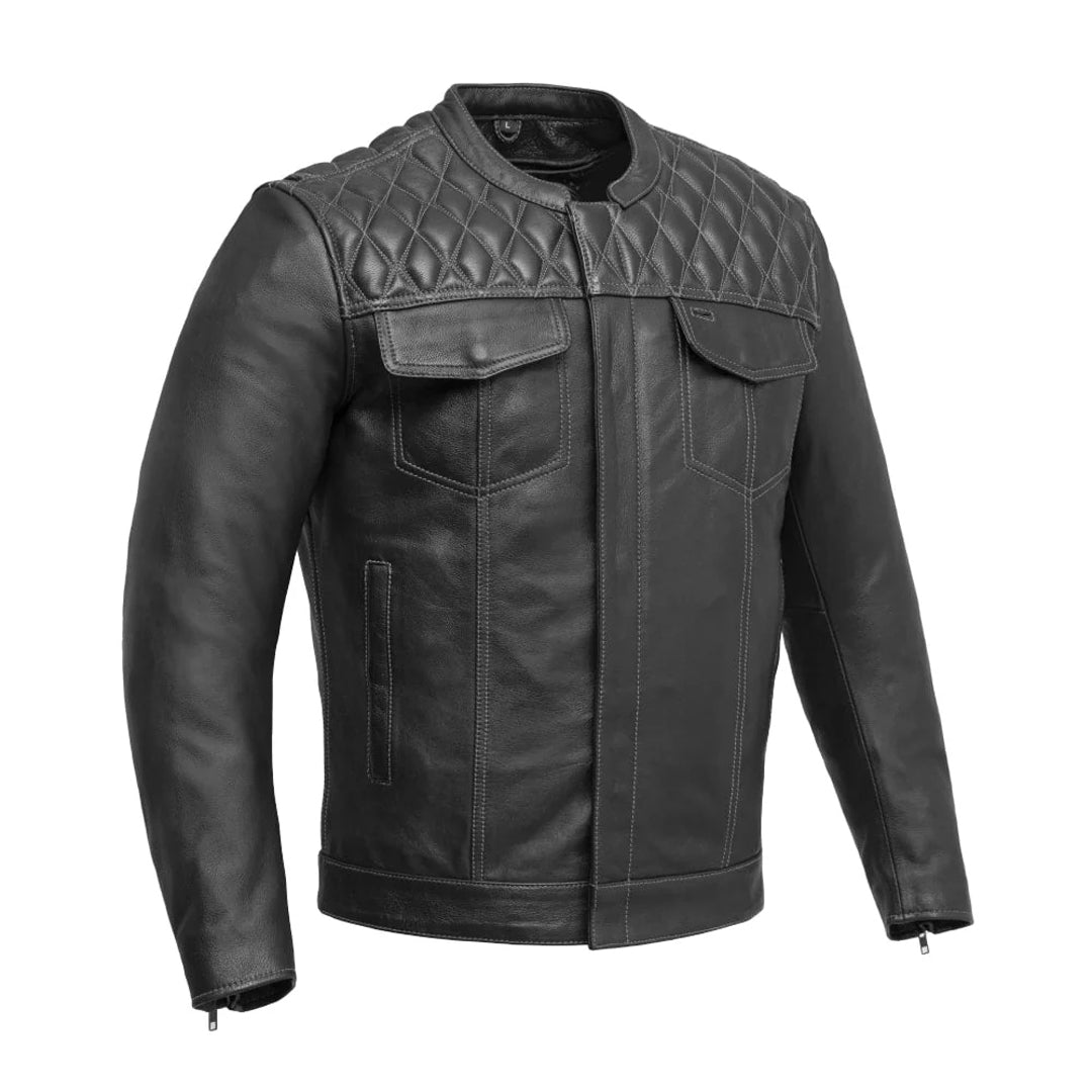 Men's Cinder Cafe Style Leather Jacket