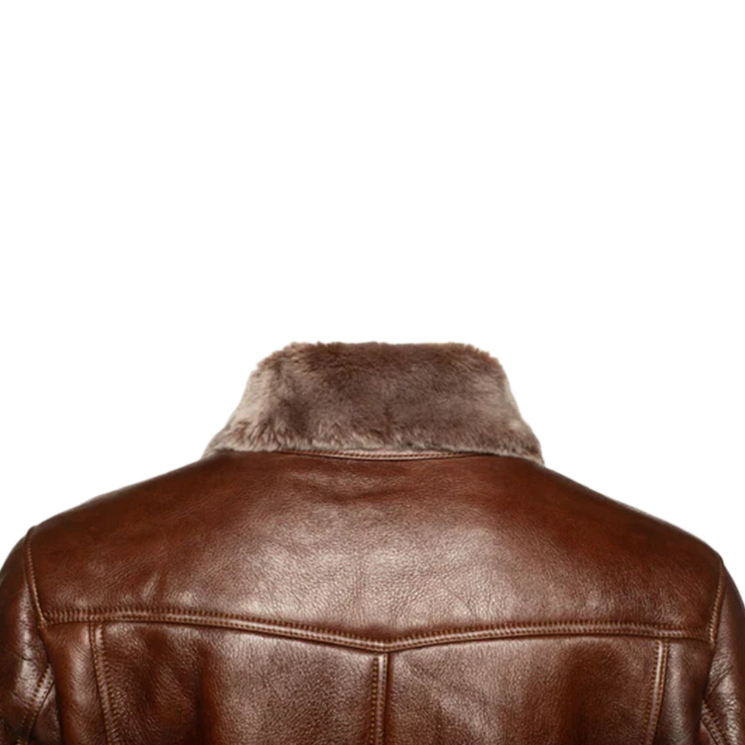 Men's Brown Dashiell Trucker shearling jacket