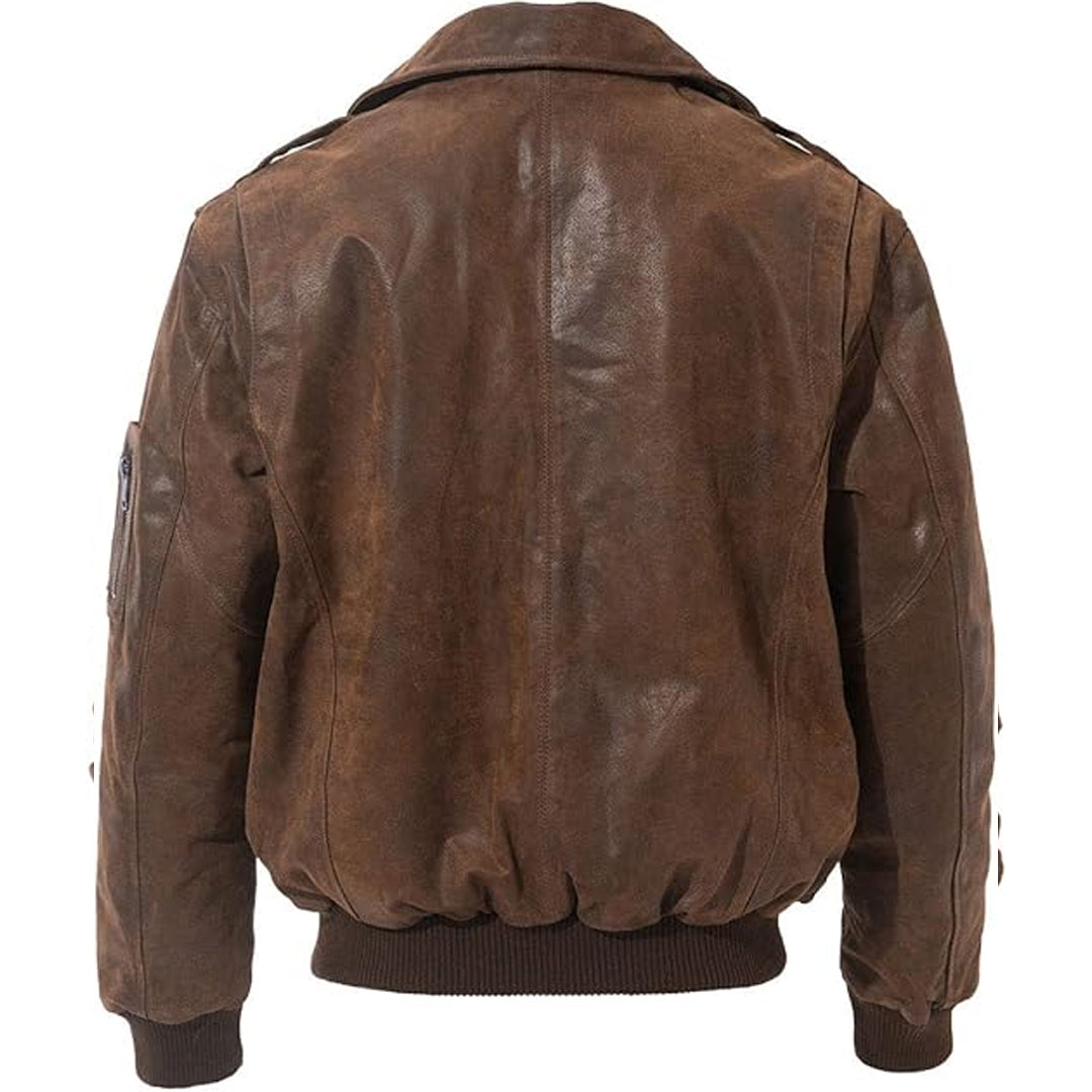 Men's Air Force Aviator Leather Flight Bomber Jacket