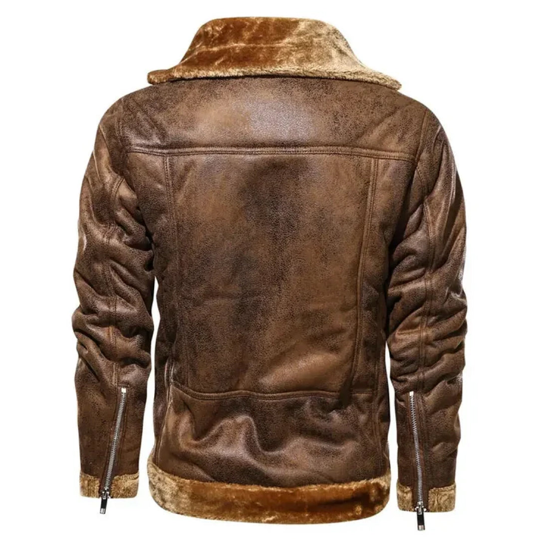 Men's Turn Down Collar Original Leather Jacket