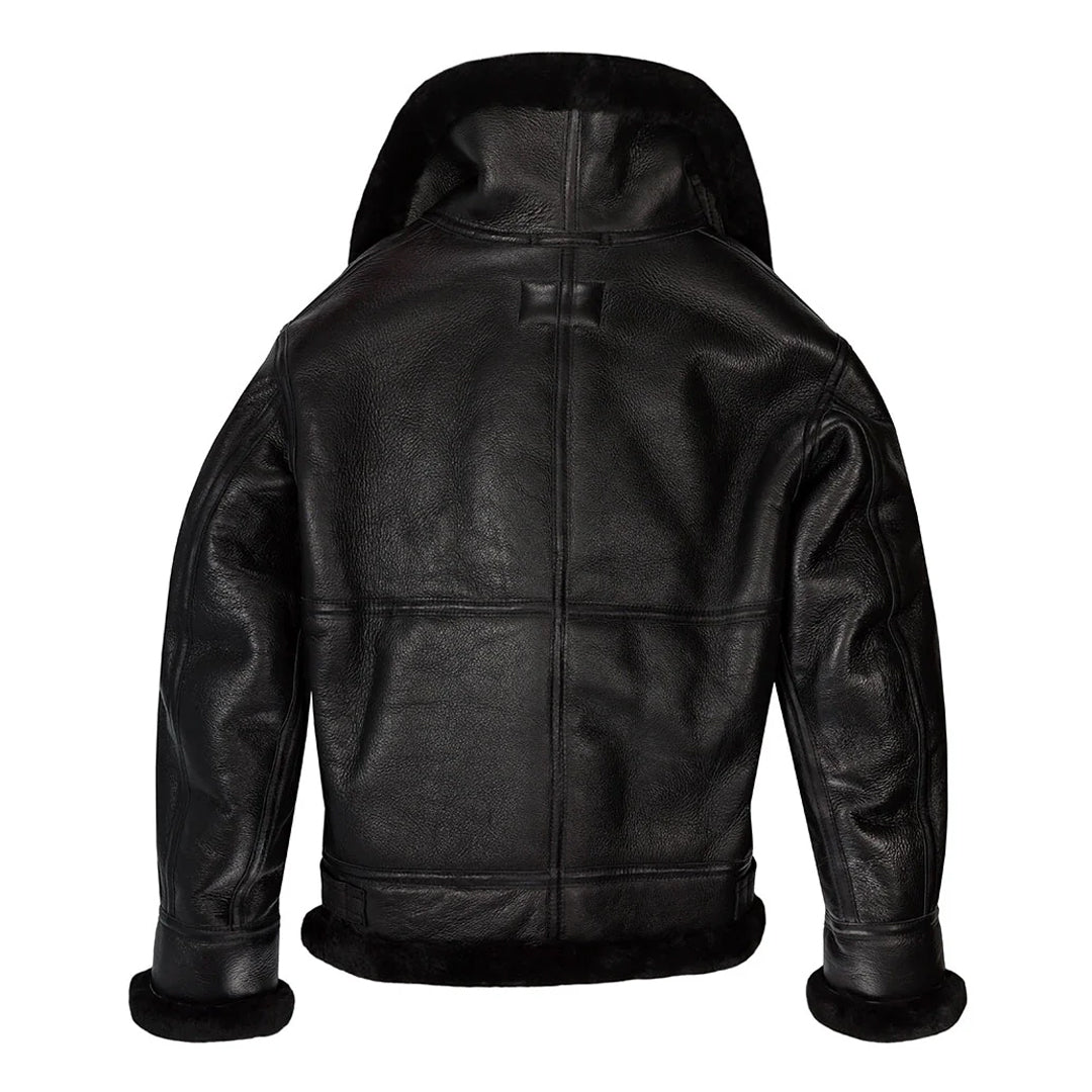 Men's Black B-3 Shearling Leather Jacket