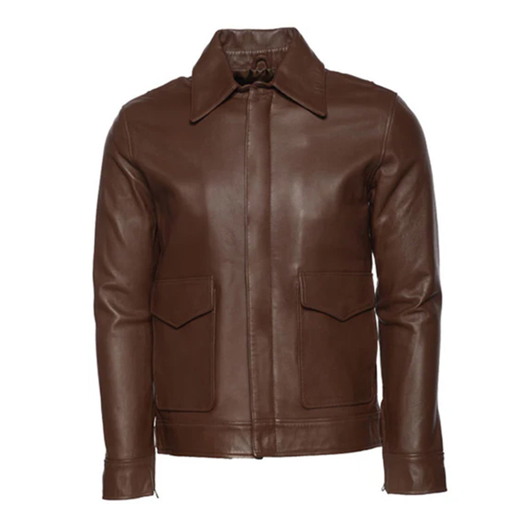 Men's Brown Raphael Bomber Leather Jacket