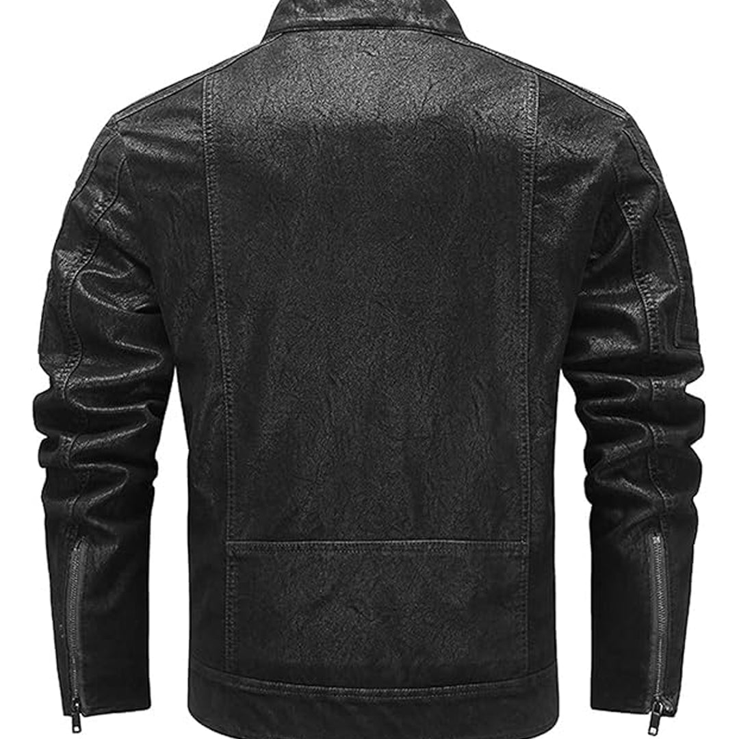 Men's Classic Genuine Leather Biker Jacket