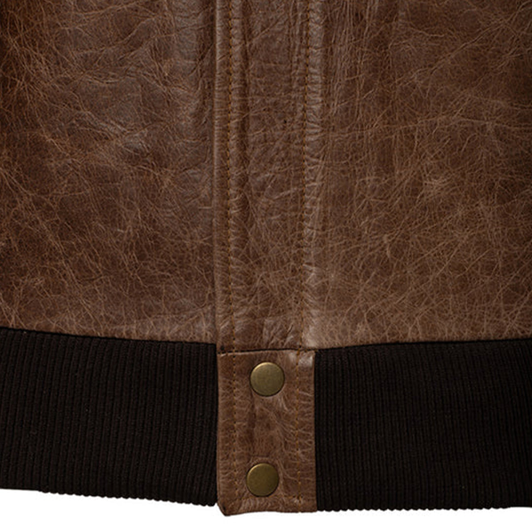 Men's Brown Levi Bomber Leather Jacket