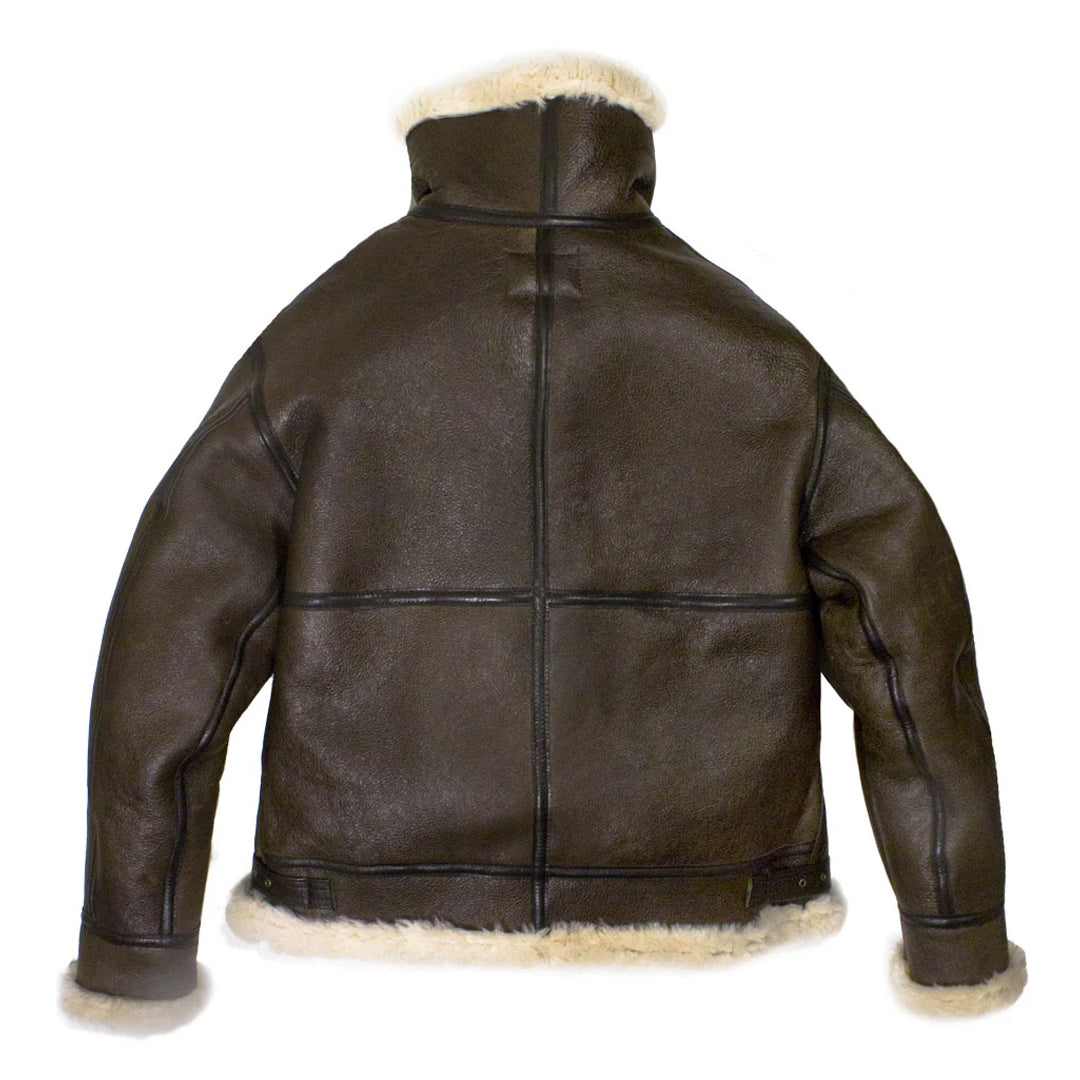 Men's Brown B-3 Shearling Leather Jacket