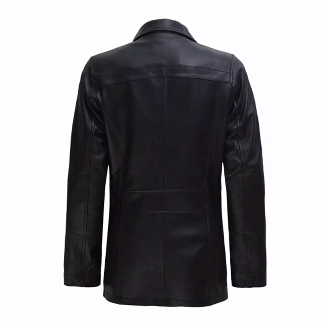 Women's Bristol Car Black Leather Coat