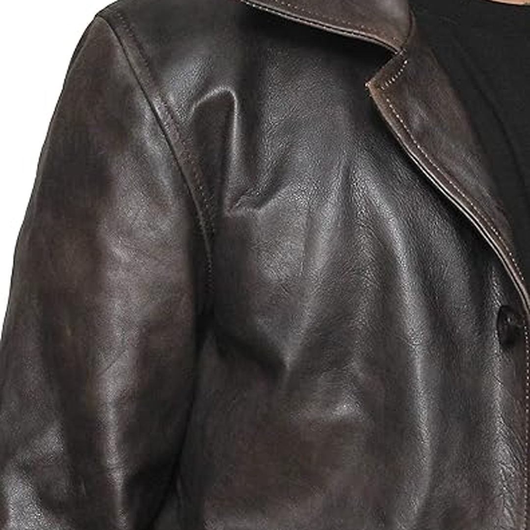 Men's Natural Look Original Leather Coat