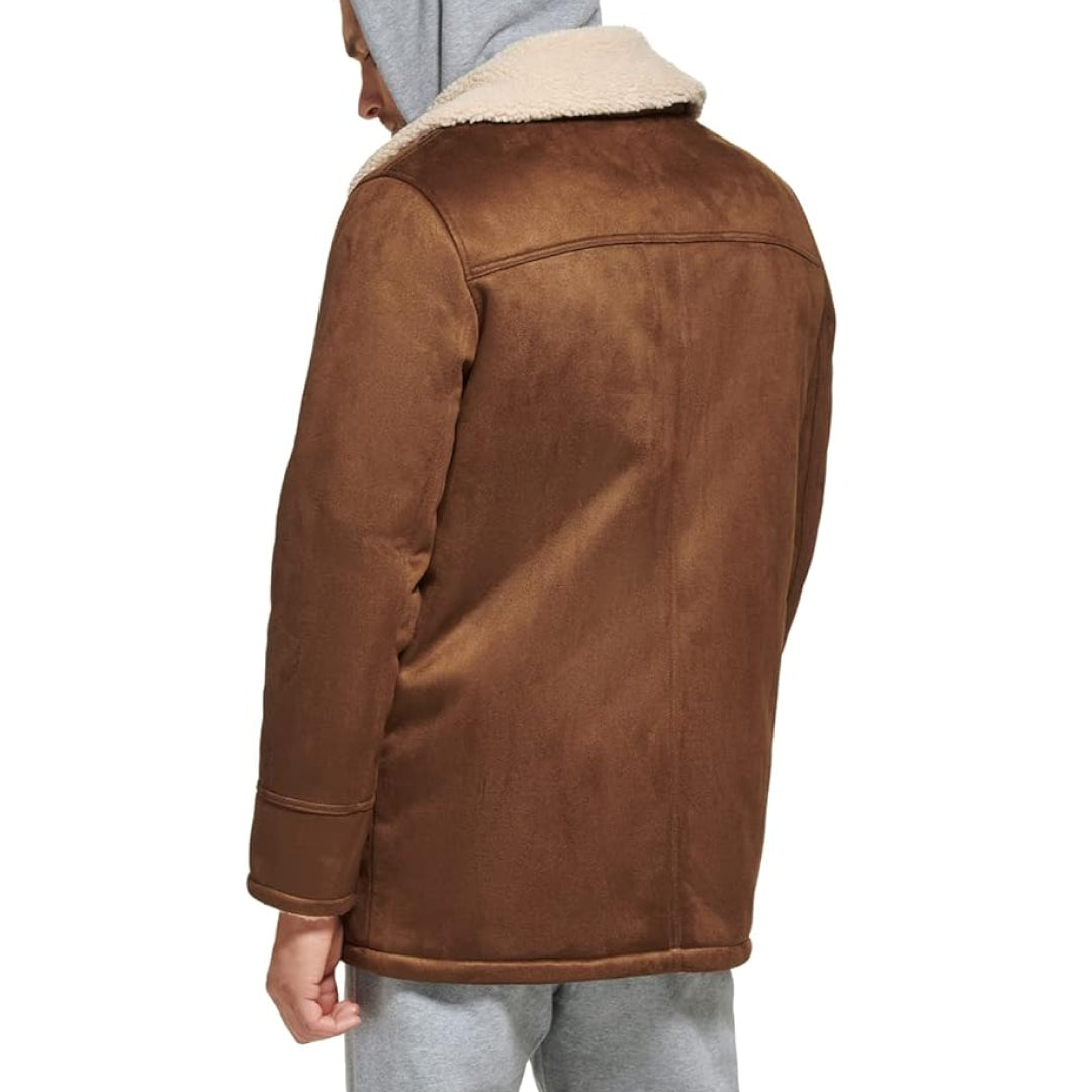 Men's Brown Classic Shearling Leather Coat