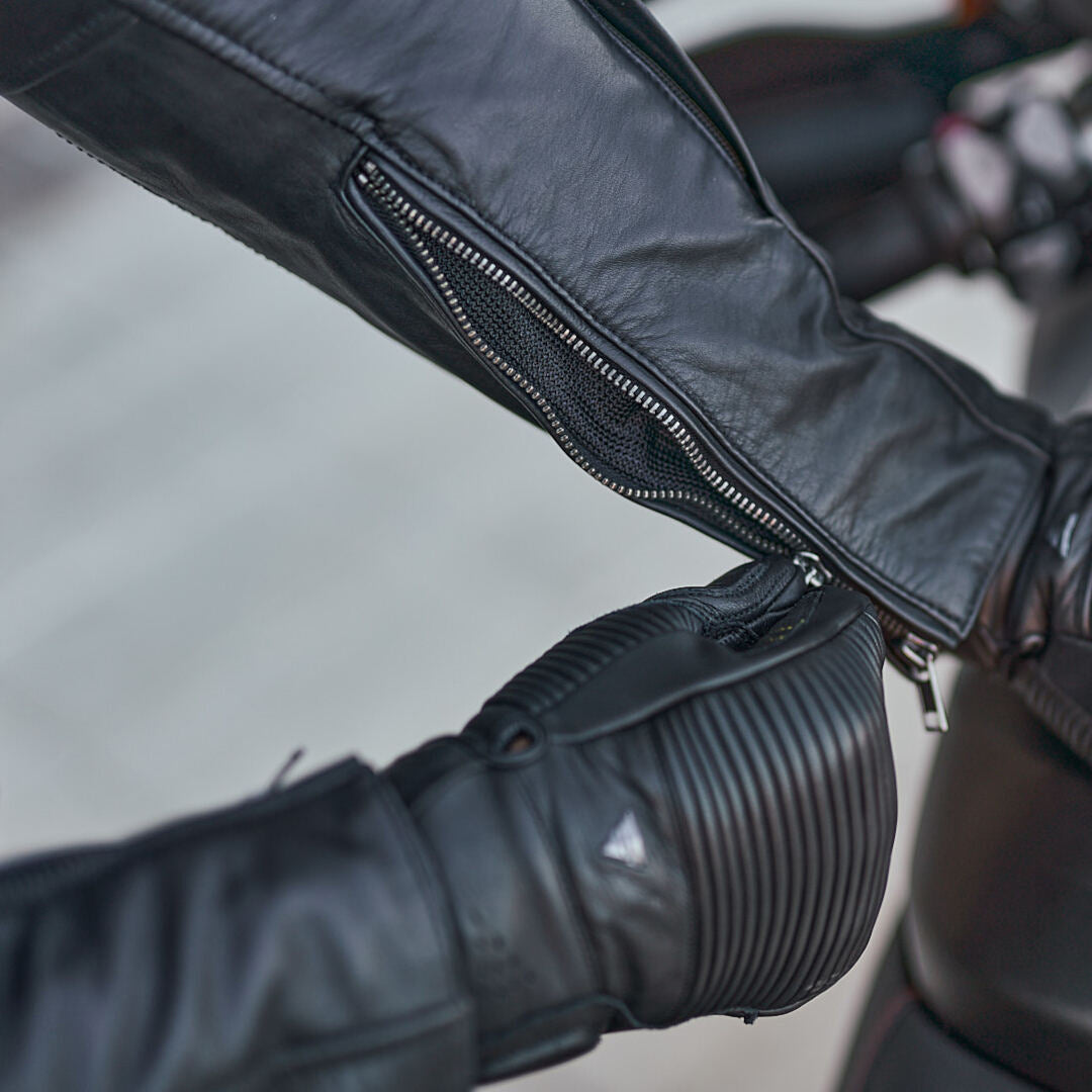 Men's Urban Vintage Summer Motorcycle Black Leather Jacket