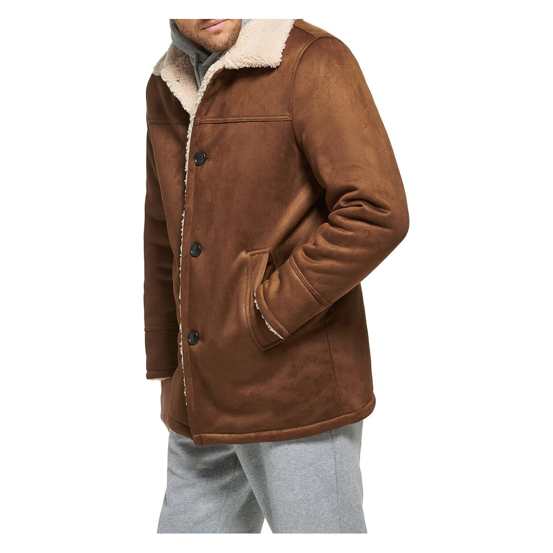 Men's Brown Classic Shearling Leather Coat