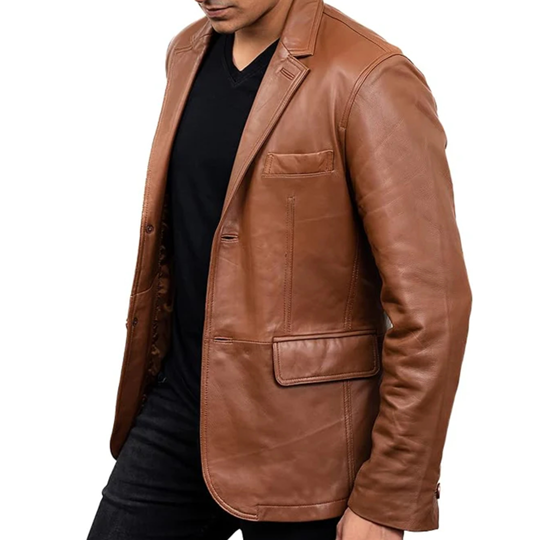 Men's Lambskin Leather Bond’s Style Coat