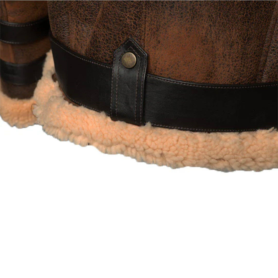 Men's Brown Richard's Aviator Shearling Leather Jacket