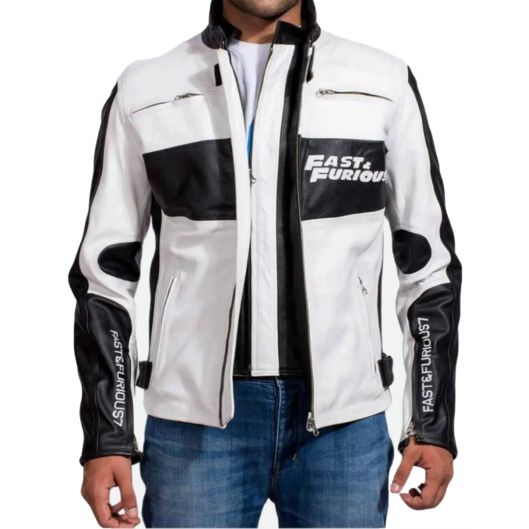 Fast And Furious 7 Vin Diesel Motorcycle Leather Jacket