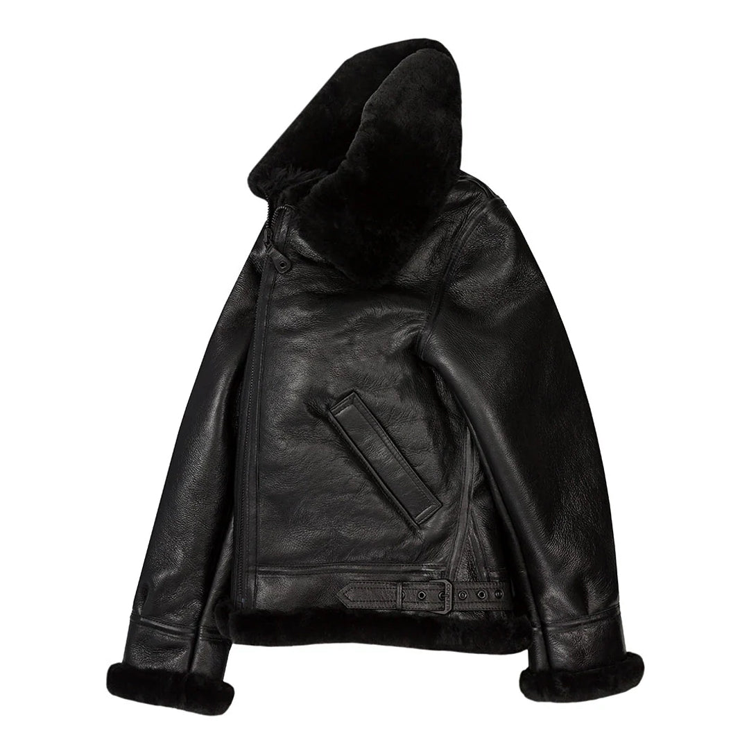 Men's Black B-3 Shearling Leather Jacket