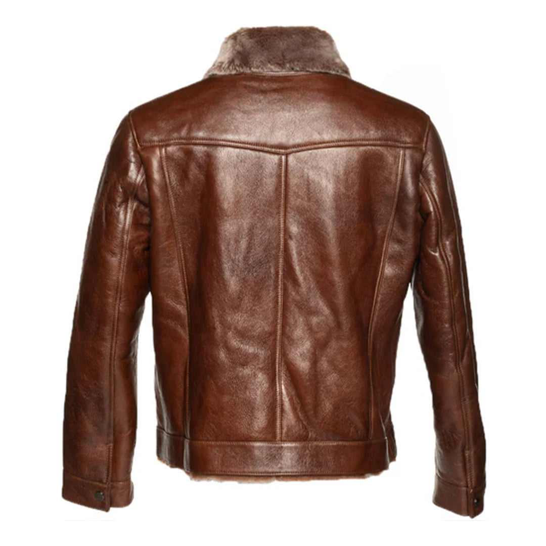 Men's Brown Dashiell Trucker shearling jacket