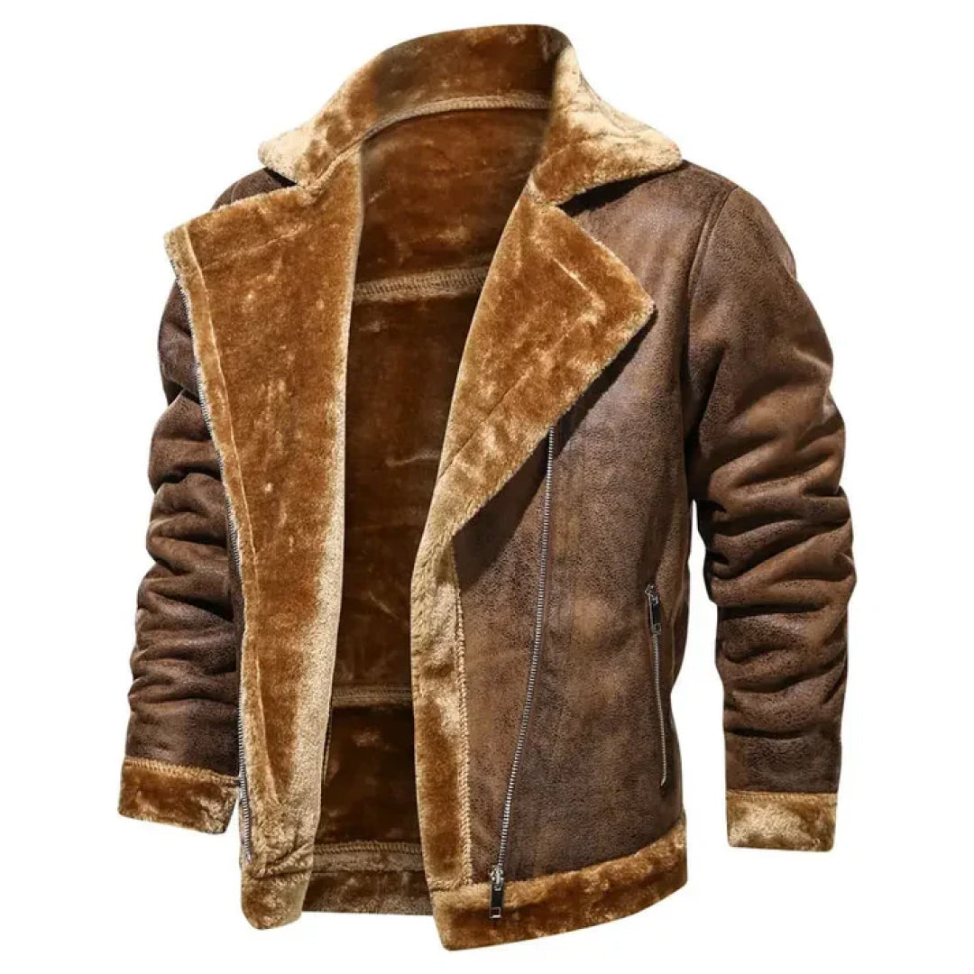 Men's Turn Down Collar Original Leather Jacket