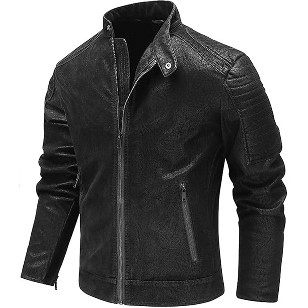 Men's Classic Genuine Leather Biker Jacket