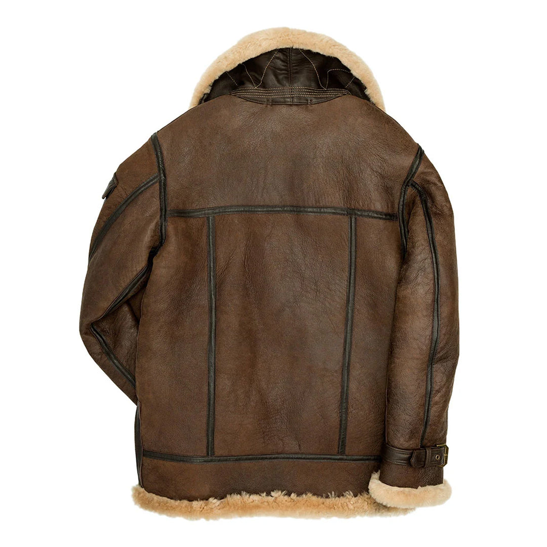 Men's Brown Super Fortress Shearling Leather Jacket