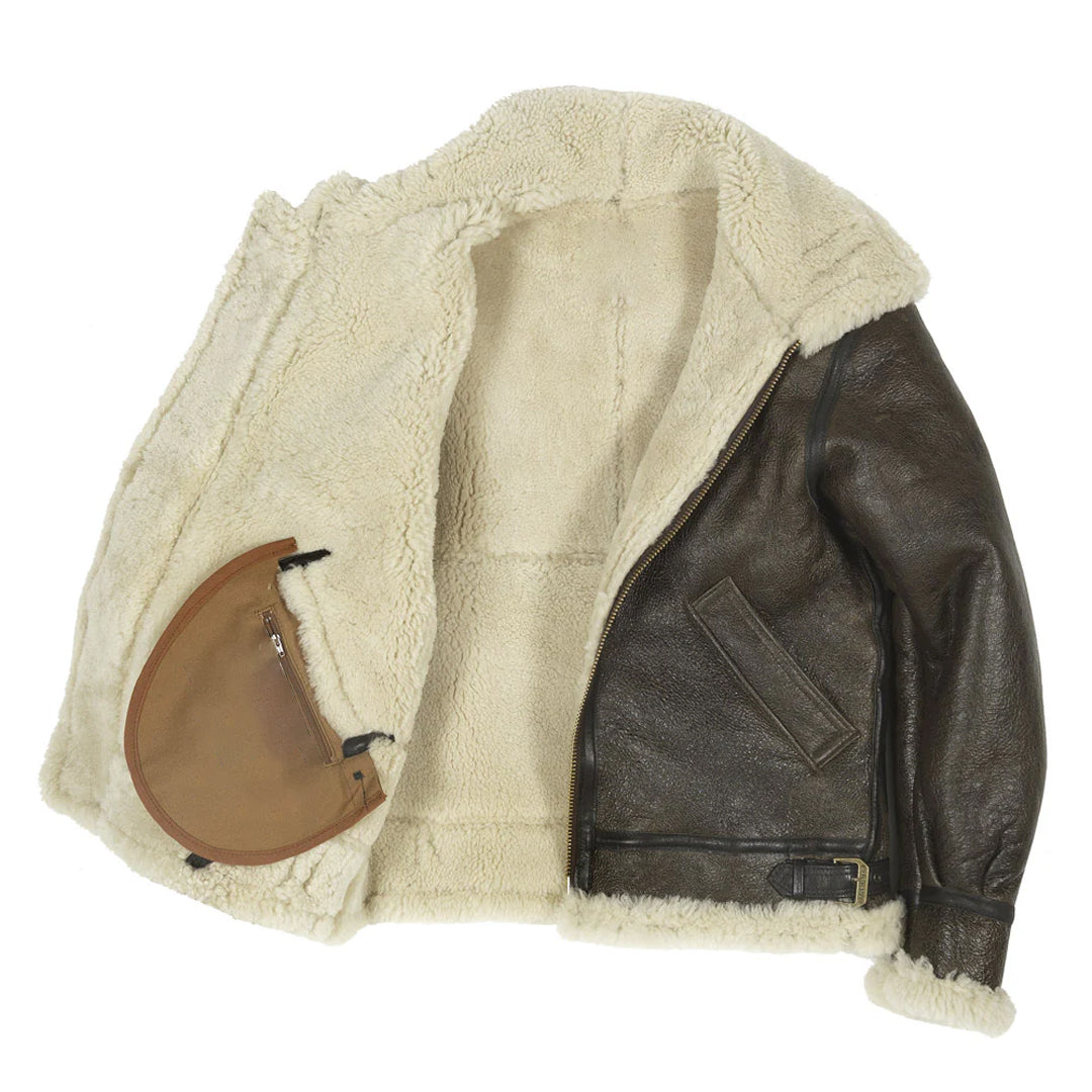 Men's Brown B-3 Shearling Leather Jacket