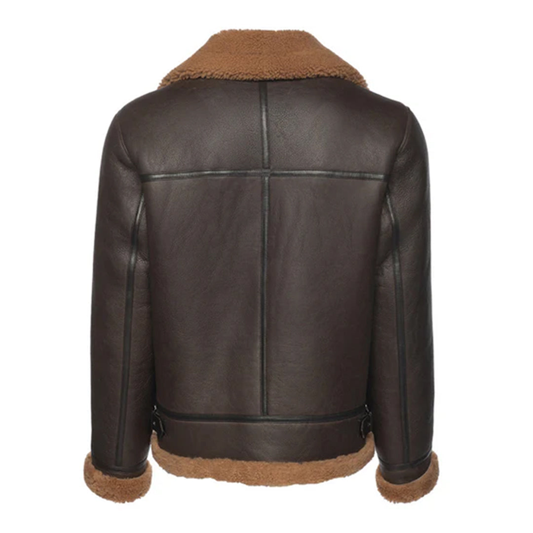 Men's Brown Rob Bomber Shearling Jacket