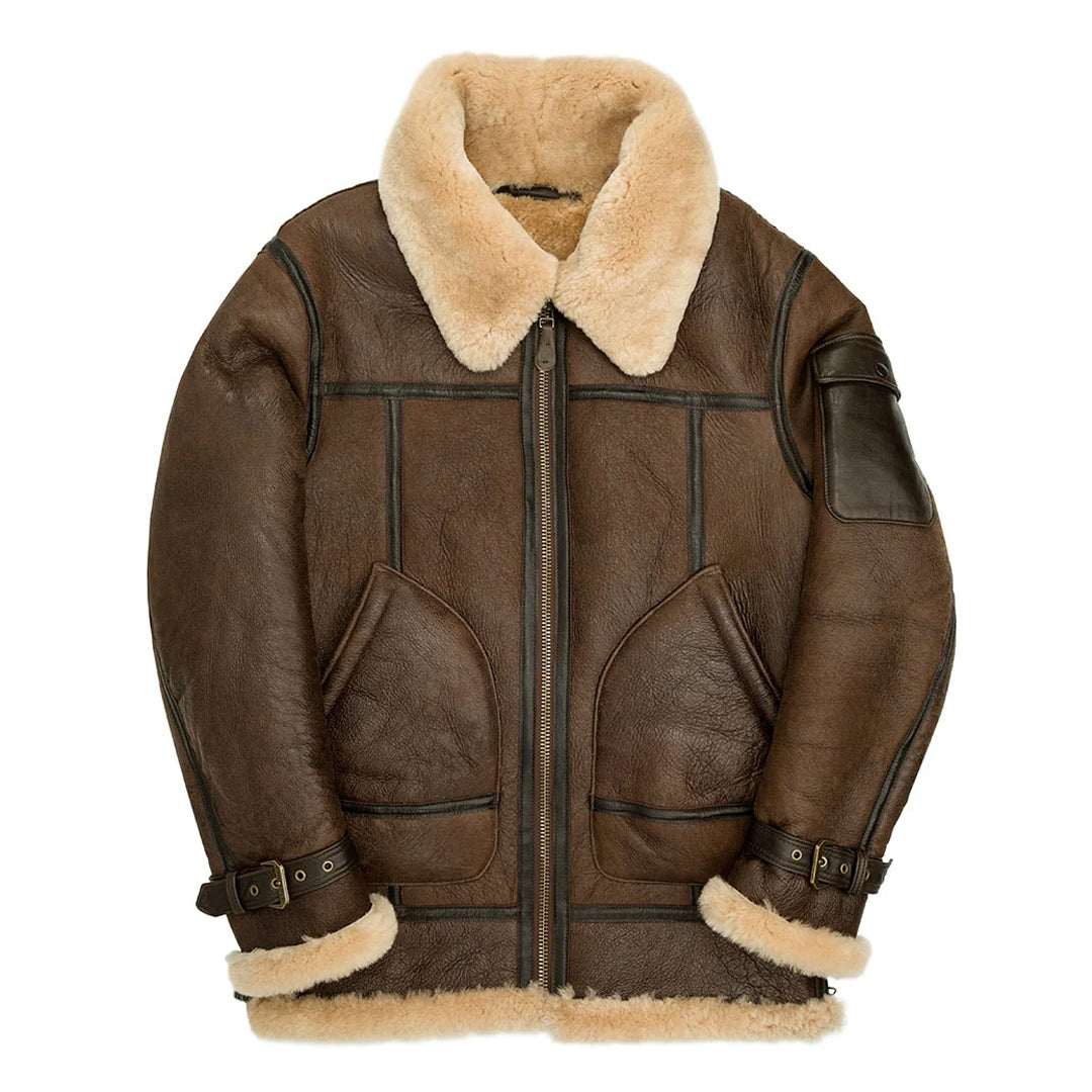 Men's Brown Super Fortress Shearling Leather Jacket