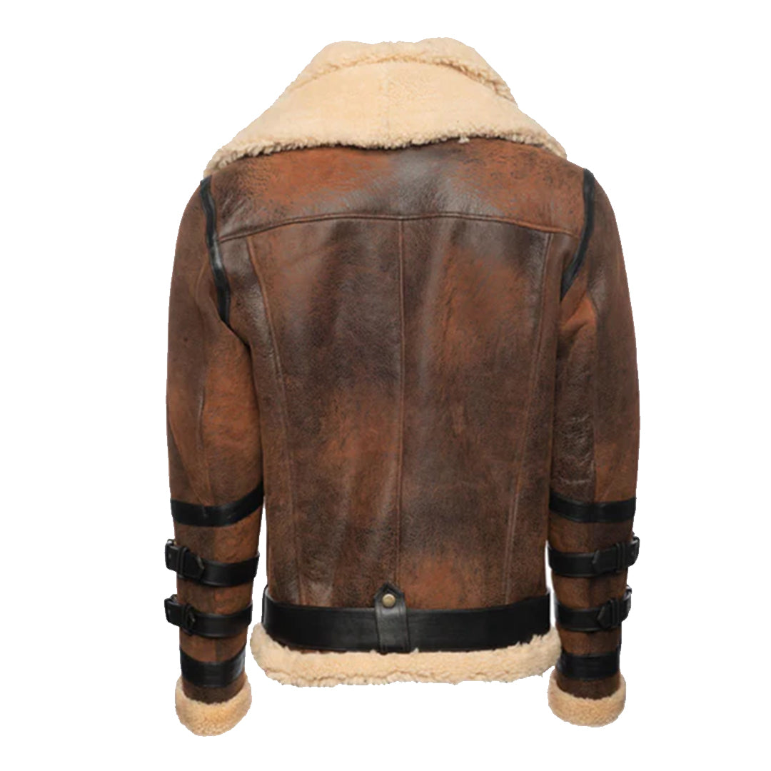 Men's Brown Richard's Aviator Shearling Leather Jacket