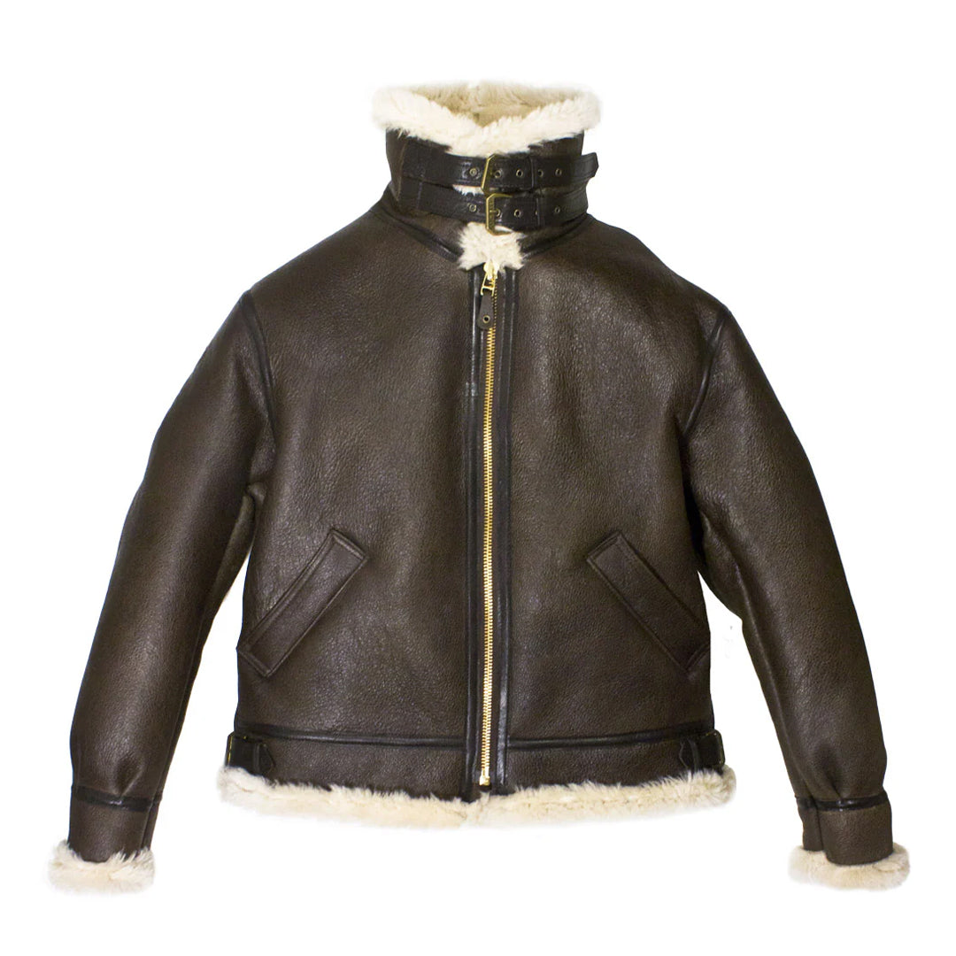 Men's Brown B-3 Shearling Leather Jacket