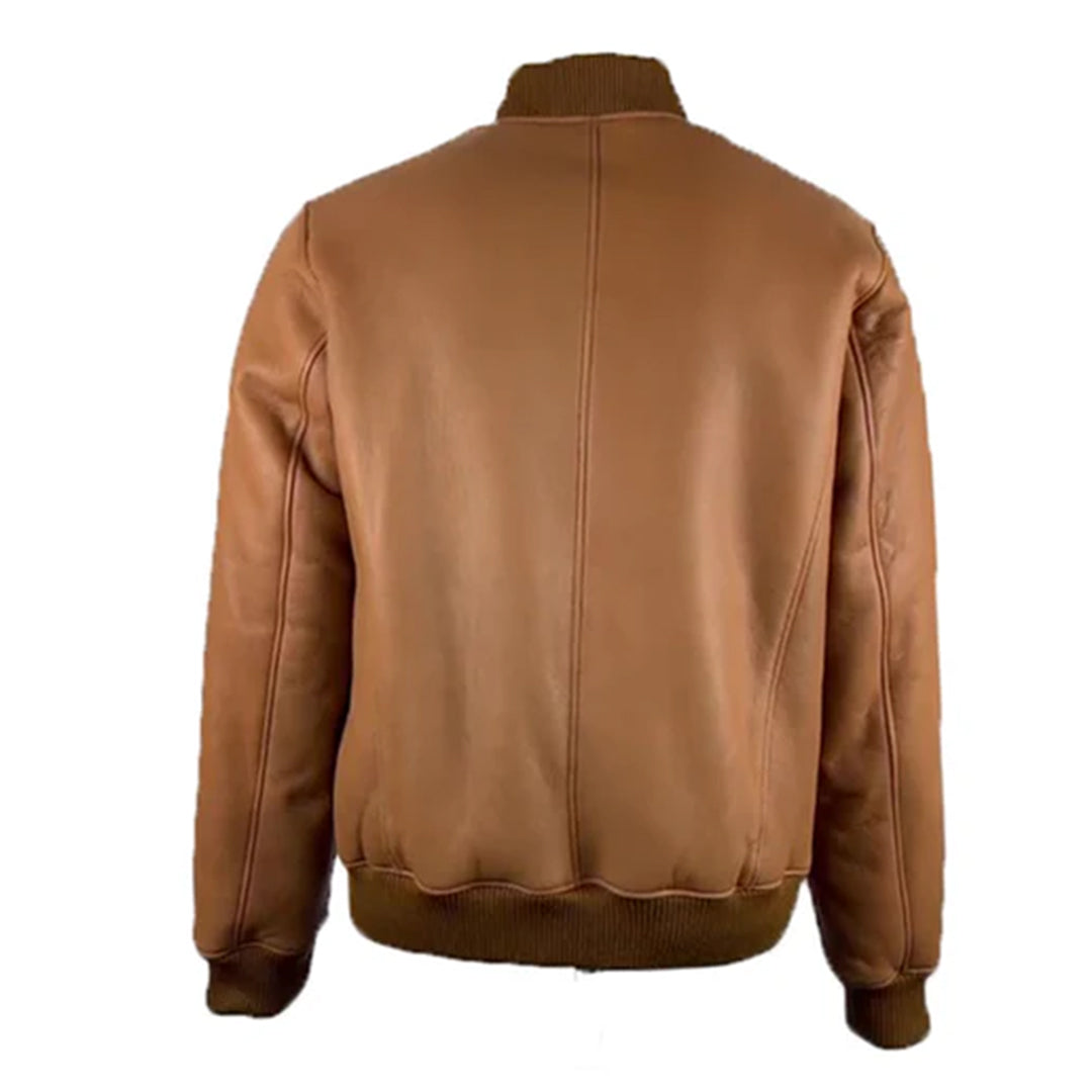 Men's Tan Jonathan Bomber Leather Jacket