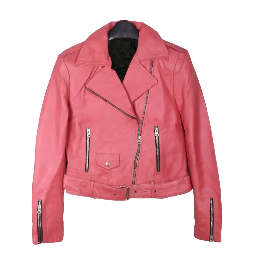 Barbie Pink Croped Leather Jacket