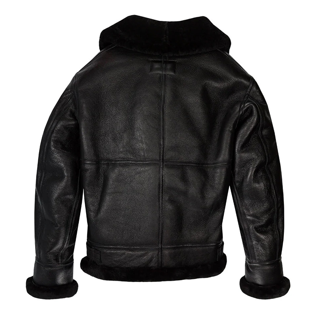 Men's Black B-3 Shearling Leather Jacket